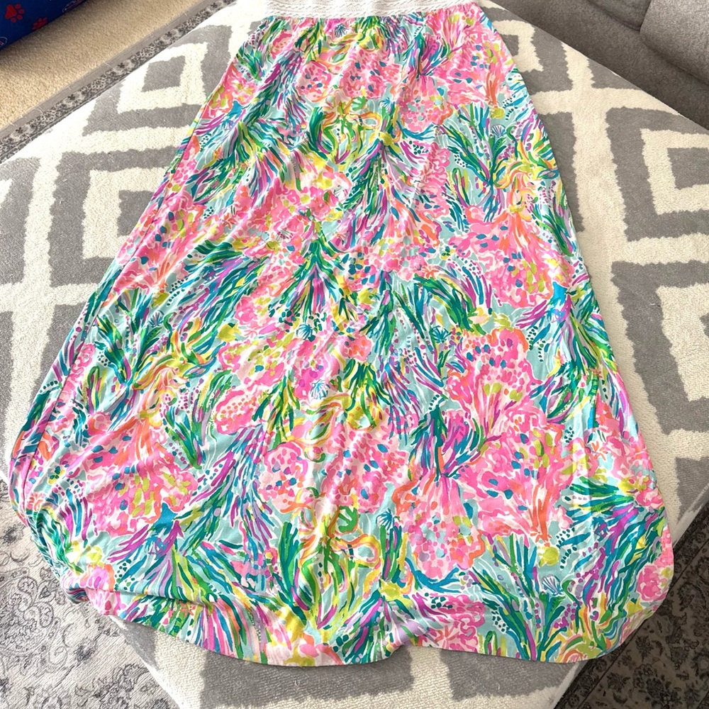 Lilly Pulitzer Pastel Floral Maxi Skirt - Pink, Green, Blue, Yellow - Picture 2 of 8